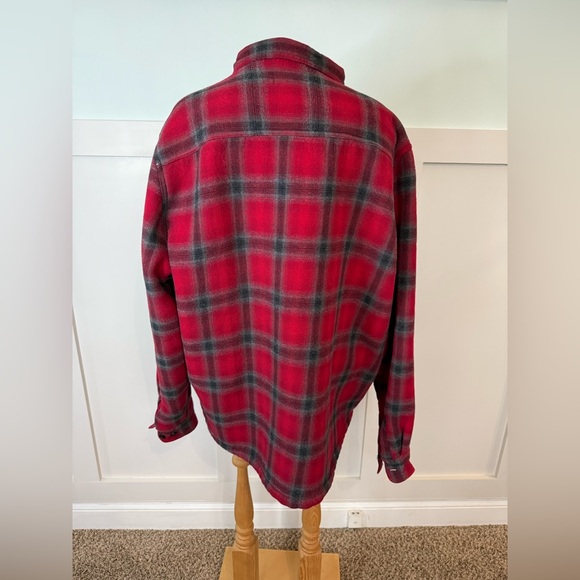 The American Outdoorsman Flannel Sherpa Lined Jacket Red Men’s XL chore coat - Picture 8 of 13
